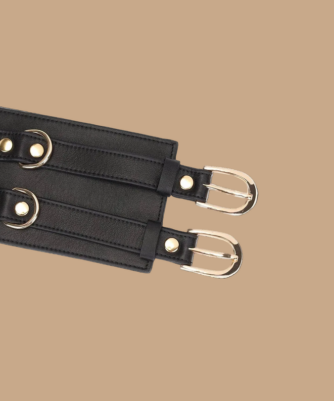 Liebe Seele Dark Secret Luxury Leather Waist Belt – Black