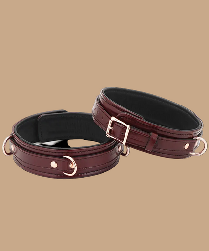 Liebe Seele Leather Thigh Cuffs – Wine Red Liebe Seele Leather Thigh Cuffs – Wine Red