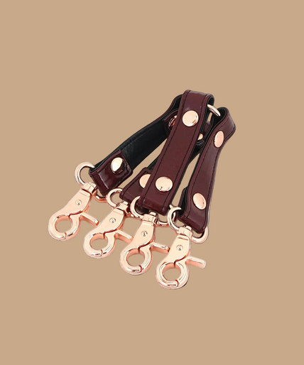 Liebe Seele 4-Way Leather Hogtie – Wine Red Liebe Seele 4-Way Leather Hogtie – Wine Red