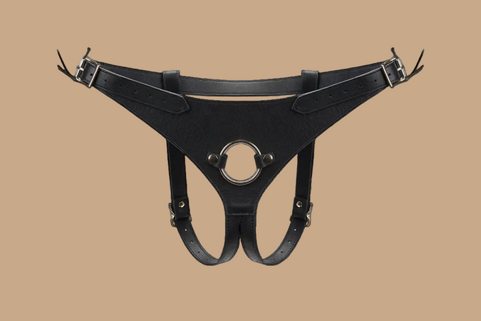 Liebe Seele Dark Secret Deluxe Leather Strap-On Harness – Black