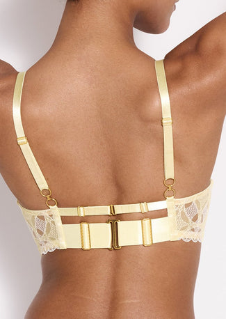 Bordelle Alta Ouvert Wire Bra Lemon + Gratis Gold Nipple Covers! Bordelle Alta Ouvert Wire Bra Lemon - Pleasurements