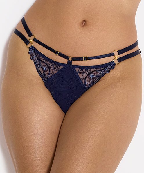 Bordelle Mari Open Back Brief Navy Blue - Pleasurements