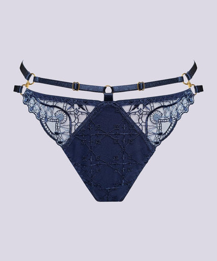 Bordelle Mari Open Back Brief - Navy Blue Bordelle Mari Open Back Brief Navy Blue - Pleasurements