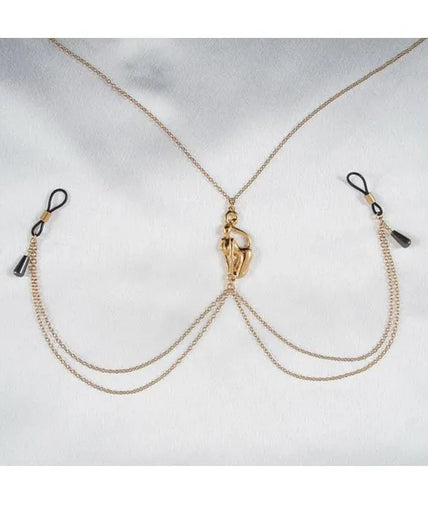 Sylvie Monthulé Gold Breast Chain Catwoman Sylvie Monthulé Gold Breast Chain Catwoman