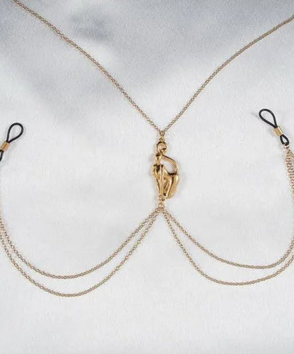 Sylvie Monthulé Gold Breast Chain Catwoman Sylvie Monthulé Gold Breast Chain Catwoman