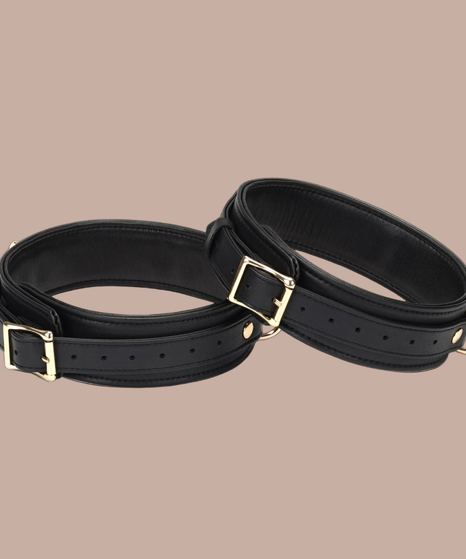 Liebe Seele Leather Thigh Cuffs – Dark Secret Black