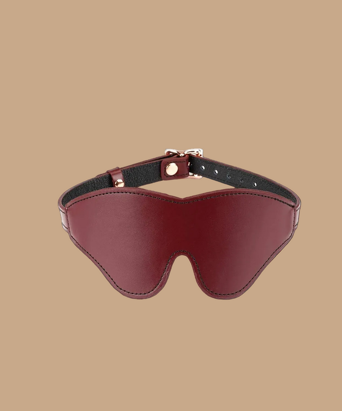 Liebe Seele Leather Blindfold – Wine Red