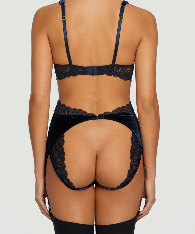 Coco de Mer Azzurra Open Suspender Knicker - Pleasurements