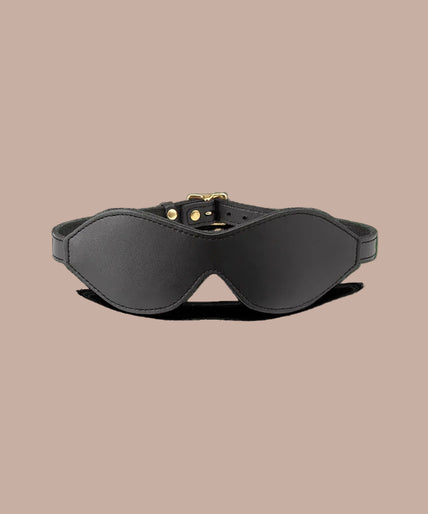 Coco de Mer – Black Leather Blindfold Coco de Mer Black Leather Blindfold - Pleasurements