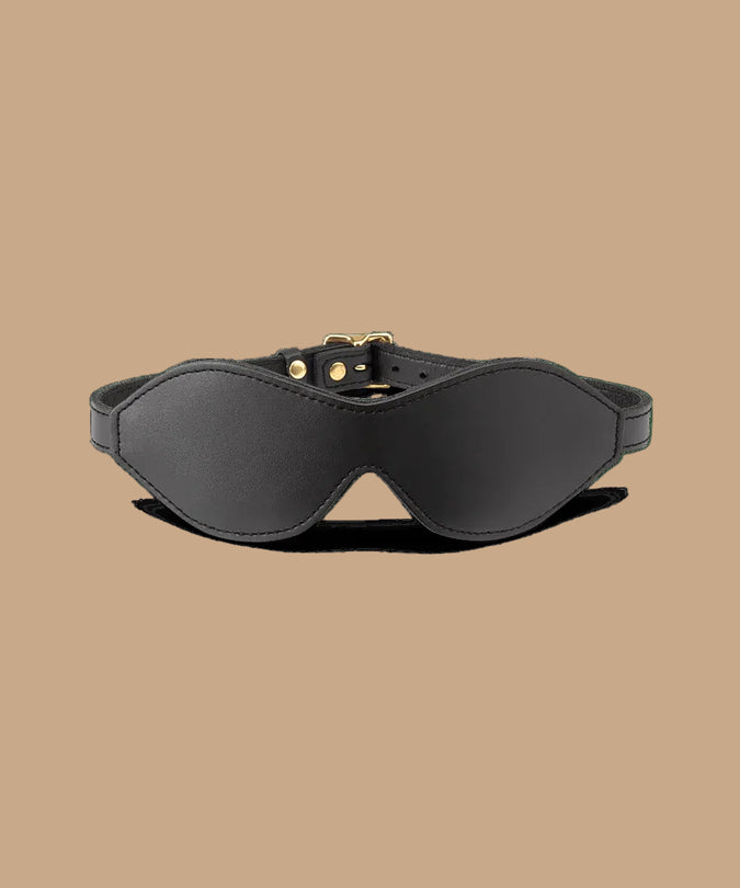 Coco de Mer Black Leather Blindfold - Pleasurements