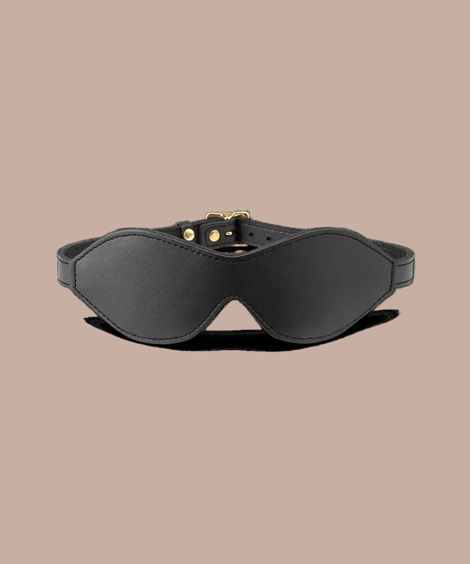 Coco de Mer Black Leather Blindfold - Pleasurements