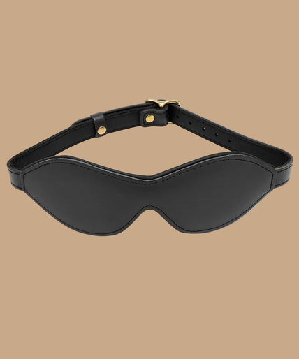 Coco de Mer – Black Leather Blindfold Coco de Mer Black Leather Blindfold - Pleasurements