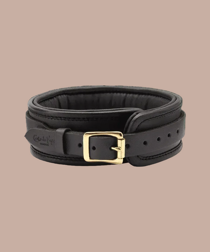 Coco de Mer – Black Leather Collar Coco de Mer – Black Leather Collar