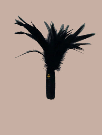 Coco de Mer – Black Leather Feather Tickler Coco de Mer Black Leather Feather Tickler - Pleasurements