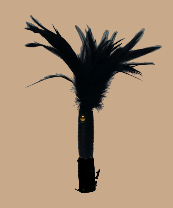 Coco de Mer Black Leather Feather Tickler - Pleasurements