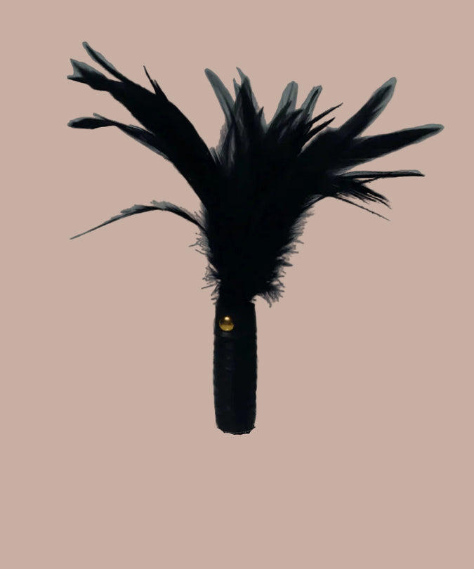 Coco de Mer Black Leather Feather Tickler - Pleasurements