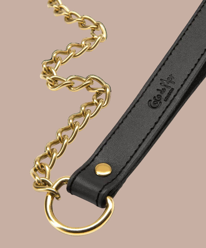 Coco de Mer Black Leather Lead - Pleasurements