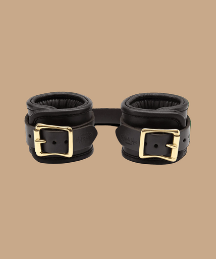 Coco de Mer – Black Leather Wrist Cuffs Coco de Mer Black Leather Wrist Cuffs - Pleasurements