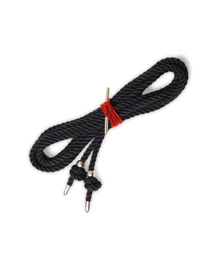 Coco de Mer Bondage Touw Met Gouden Punten Zwart Coco de Mer Bondage Rope With Gold Tips Black - Pleasurements