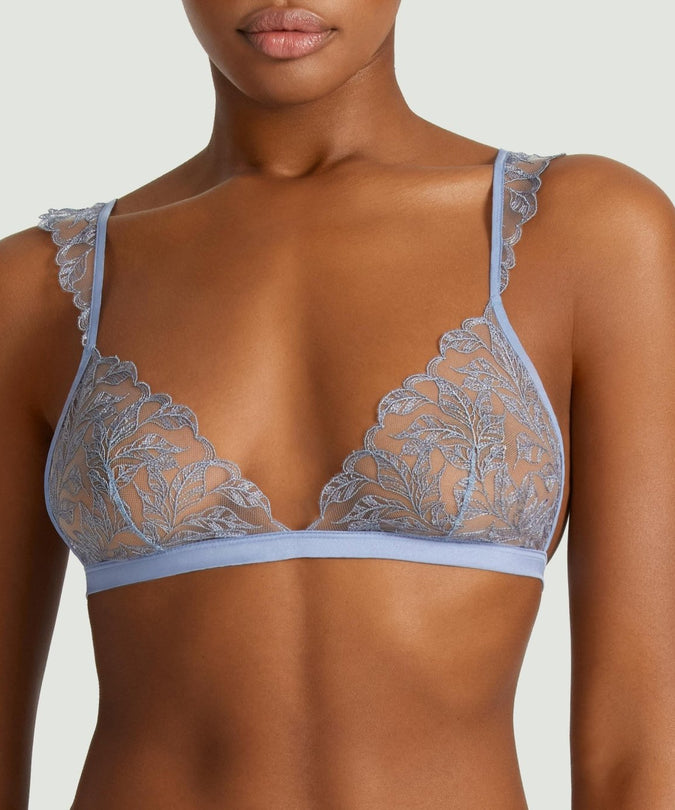 Coco de Mer Elandra Triangle Bra in soft powder blue - Pleasurements