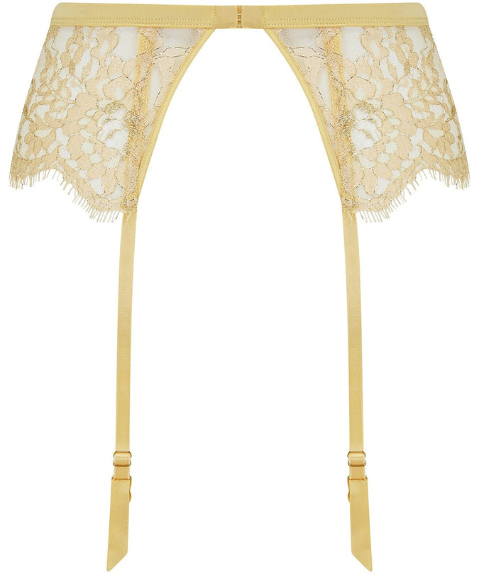 Coco de Mer Fiorella Suspender Belt Gold - Pleasurements