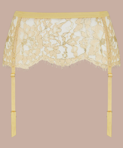 Coco de Mer – Fiorella Suspender Gold – 50%! Coco de Mer Fiorella Suspender Belt Gold - Pleasurements