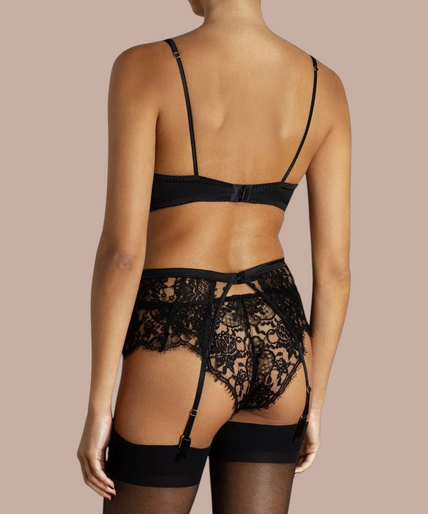 Coco de Mer – Hera Balconette Beha met Hoge Hals Zwart - 60% Korting! Coco de Mer Hera High Neck Balconette Bra - Pleasurements