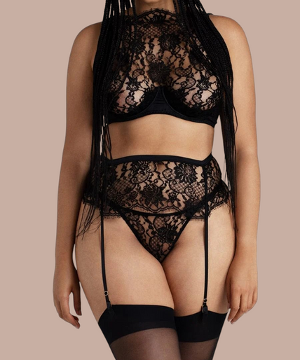 Coco de Mer – Hera High Neck Balconette Bra Black – 50%! Coco de Mer Hera High Neck Balconette Bra - Pleasurements