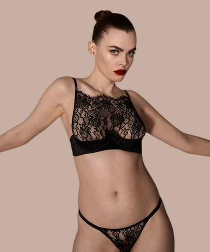 Coco de Mer – Hera High Neck Balconette Bra Black – 50%! Coco de Mer Hera High Neck Balconette Bra - Pleasurements