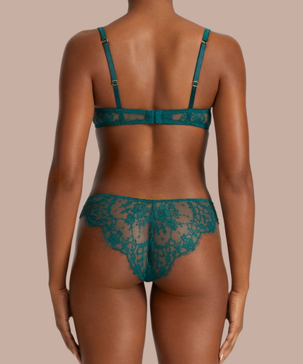Coco de Mer – Nilima Balconette Bra Teal – 50%! Coco de Mer Nilima Balcony Bra in Teal - Pleasurements