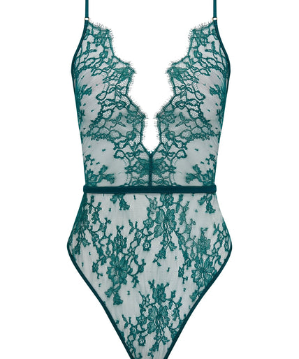 Coco de Mer Nilima Bodysuit in Teal Coco de Mer Nilima Bodysuit in Teal - Pleasurements