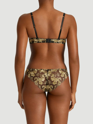 Coco de Mer Oriana Plunge BH in Zwart & Goud Coco de Mer Oriana Plunge Bra in Black & Gold - Pleasurements