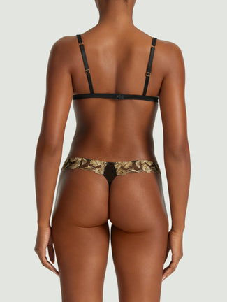 Coco de Mer Oriana Triangle BH in Zwart & Goud Coco de Mer Oriana Triangle Bra in Black & Gold - Pleasurements