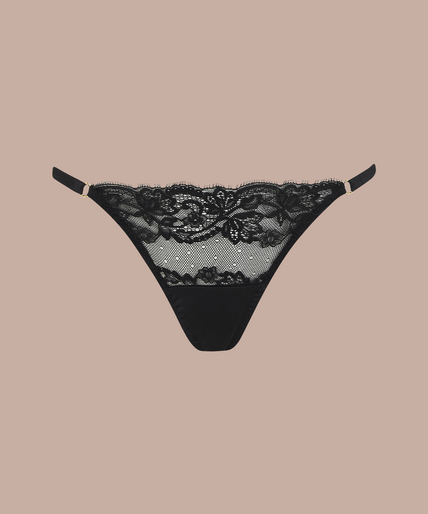Coco de Mer – Seraphine Thong Black – 50%! Coco de Mer Seraphine G String - Pleasurements