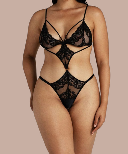 Coco de Mer – Seraphine Playsuit Black – 50%! Coco de Mer Seraphine Playsuit - Pleasurements
