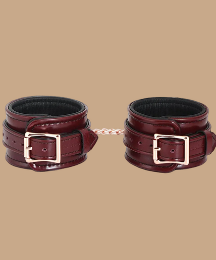 Liebe Seele Leather Ankle Cuffs – Wine Red Liebe Seele Leather Ankle Cuffs – Wine Red
