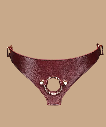 Liebe Seele Deluxe Leather Strap-On Harness – Wine Red Liebe Seele Deluxe Leather Strap-On Harness – Wine Red