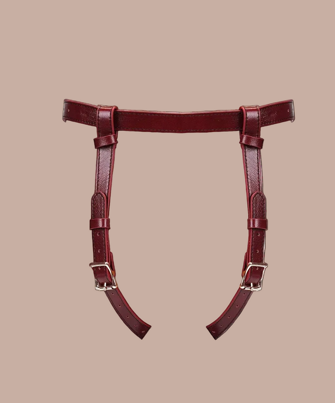 Liebe Seele Deluxe Leather Strap-On Harness – Wine Red