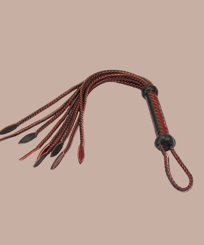 Liebe Seele Leather Cat O' Nine Tails Whip – Wine Red