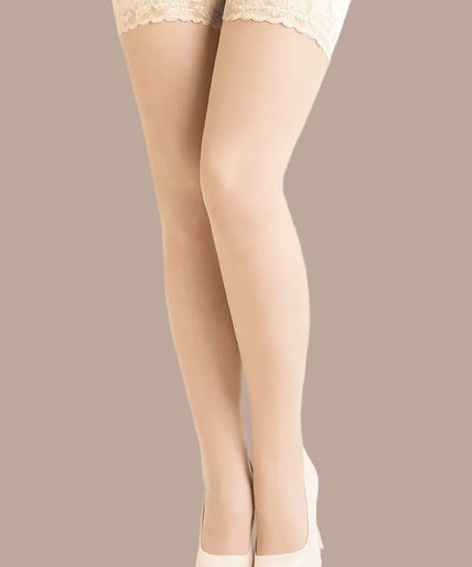 Gabriella Hold ups 15 den Plus Size White Gabriella Hold ups 15 den Plus Size White - Pleasurements