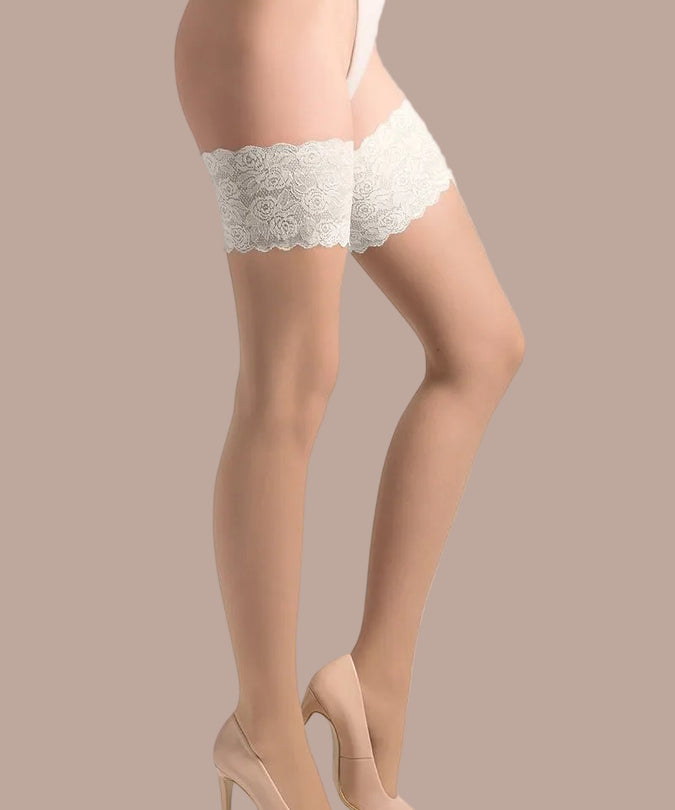 Gabriella in Love Hold Ups Isabelle Natural/Blue - Pleasurements