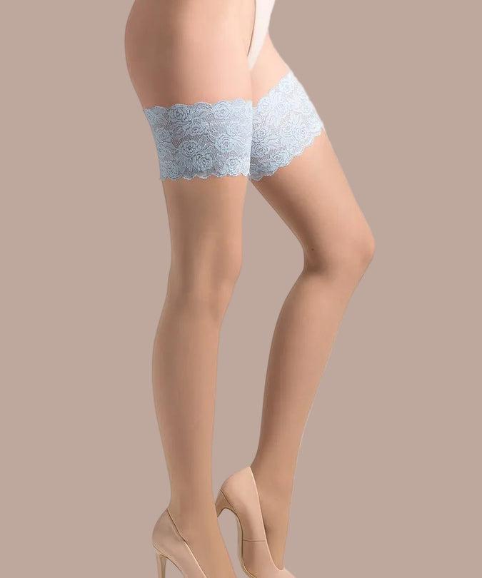 Gabriella in Love Hold Ups Isabelle Natural/Blue - Pleasurements
