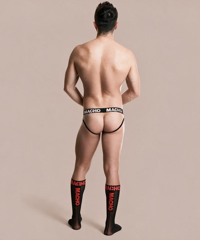 Macho – Thin Socks Black/Red | Premium Men’s Underwear