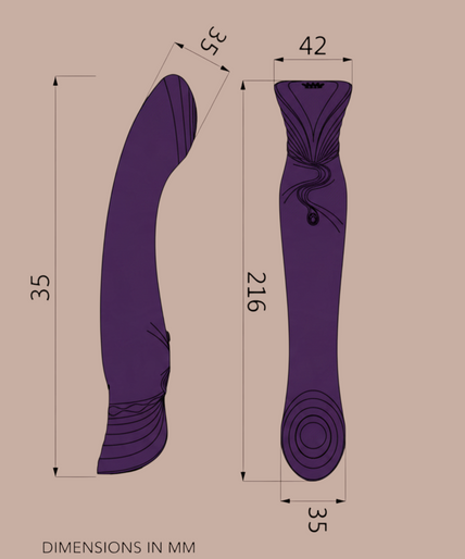 Zalo – Queen G – Spot Puls Wave Vibe Paars Paarse Zalo Queen G-spot vibrator van Pleasurements met gouden details en een Swarovski kristal in siliconen design.