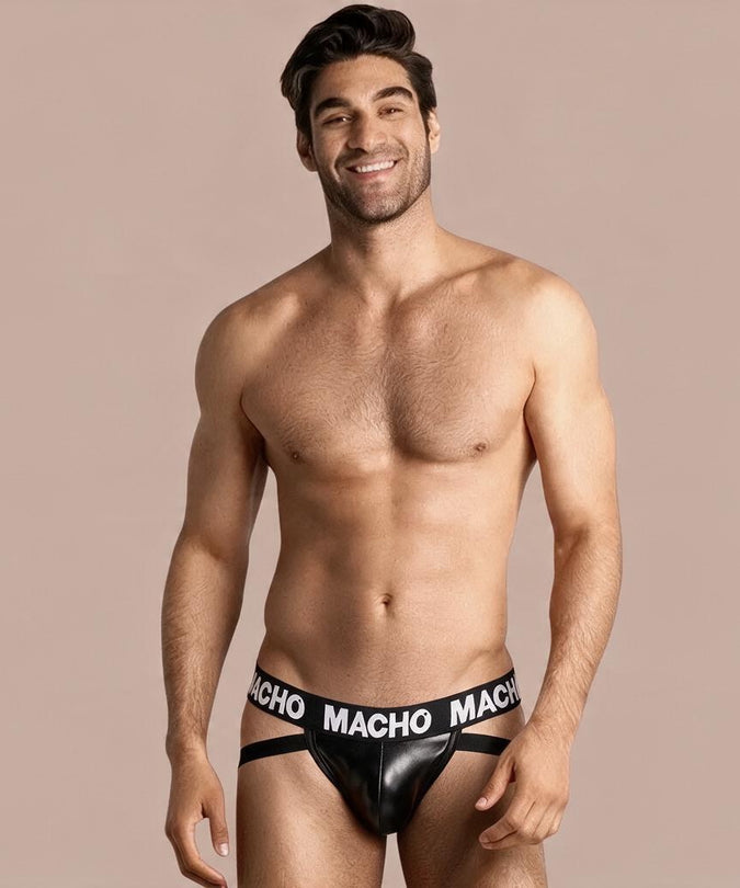 Macho – MX25NC Jockstrap Black Leather-Look | Premium Men’s Underwear