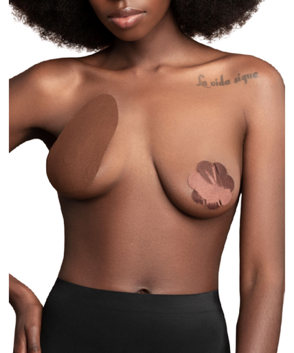 BYE-BRA - BORSTVERGROTER + 3 PAAR SATIJNEN BRUINE CUPS D/F BYE-BRA - BORSTVERGROTER + 3 PAAR SATIJNEN BRUINE CUPS D/F