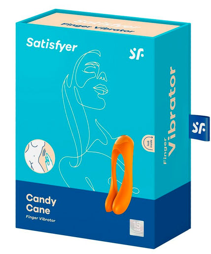 SATISFYER - CANDY CANE FINGER VIBRATOR ORANGE SATISFYER - CANDY CANE FINGER VIBRATOR ORANGE