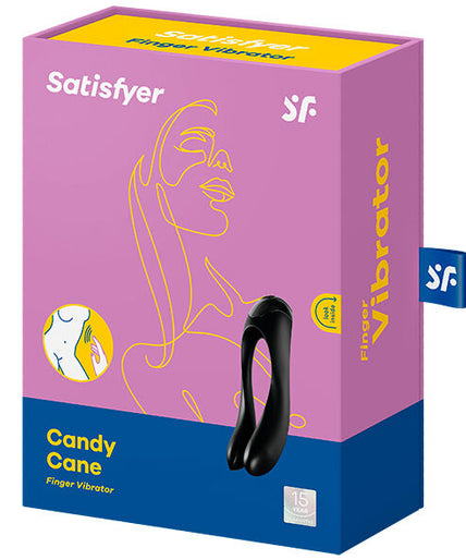 SATISFYER - CANDY CANE FINGER VIBRATOR BLACK SATISFYER - CANDY CANE FINGER VIBRATOR BLACK