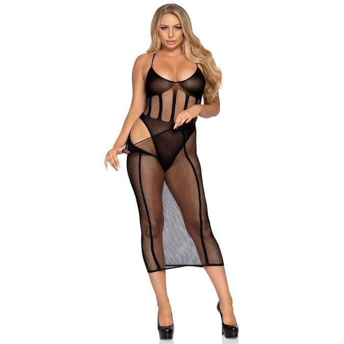 LEG AVENUE - BODYSUIT EN ROK SET ÉÉN MAAT