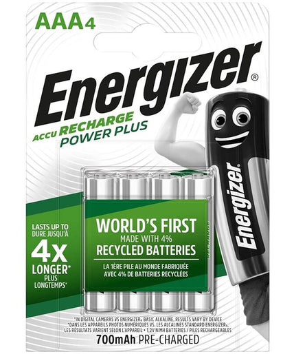 ENERGIZER - RECHARGEABLE BATTERIES AAA4 BLISTER 4 ENERGIZER - RECHARGEABLE BATTERIES AAA4 BLISTER 4